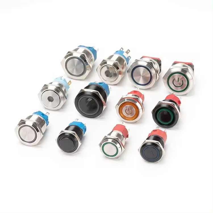 Comprehensive Latching Illuminated Momentary Automotive Push Button Switch 12/16/19/22mm Waterproof 