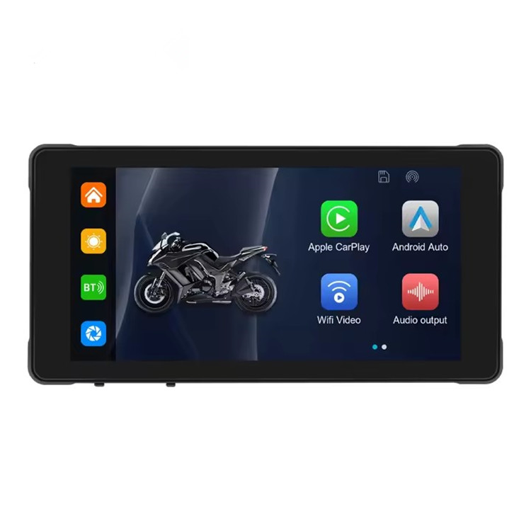 Portable MP5 Player Motorcycle Carplay Android Auto 5 Inch Monitor DVR IP67 Waterproof Support Front Rear Camera