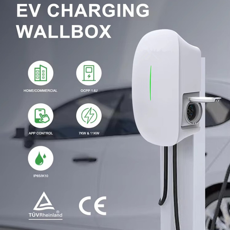 6A To 32A Output Power Mode 3 Electric Car Solar Powered Ev Charging Station 22Kw 7.4Kw Ev Charger With WiFi