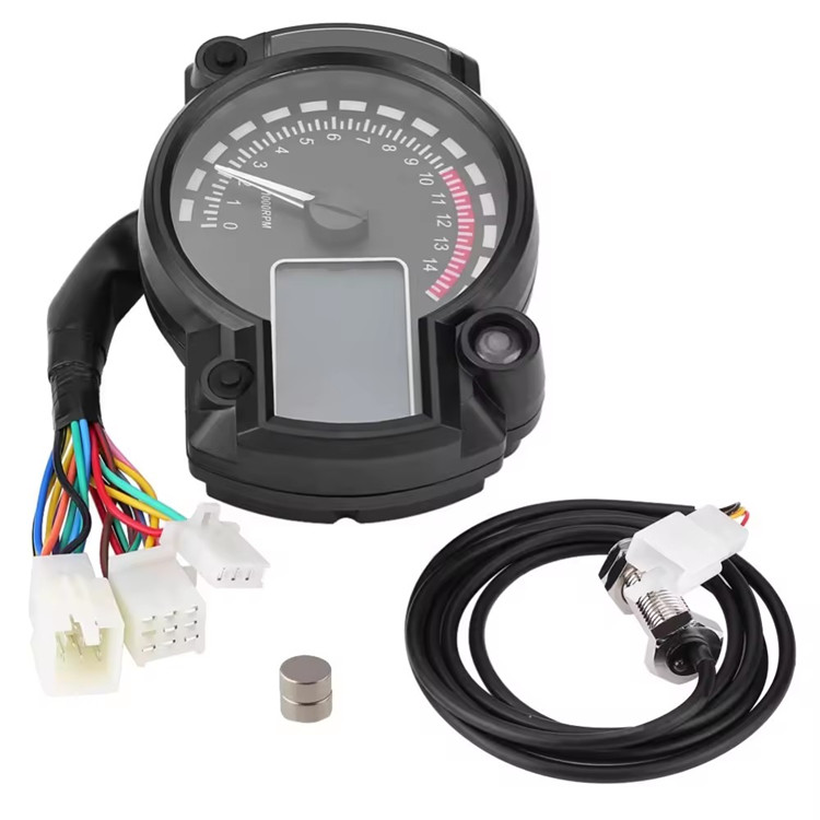 Aftermarket Motorcycle Gauges 7 Color Adjustable LCD Universal Digital Speedometer and Tachometer For Motorcycle