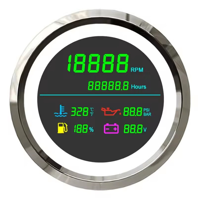 Aftermarket Motorcycle Gauges Tachometer Hour Meter Oil Temperature Fuel Multi Function Gauge