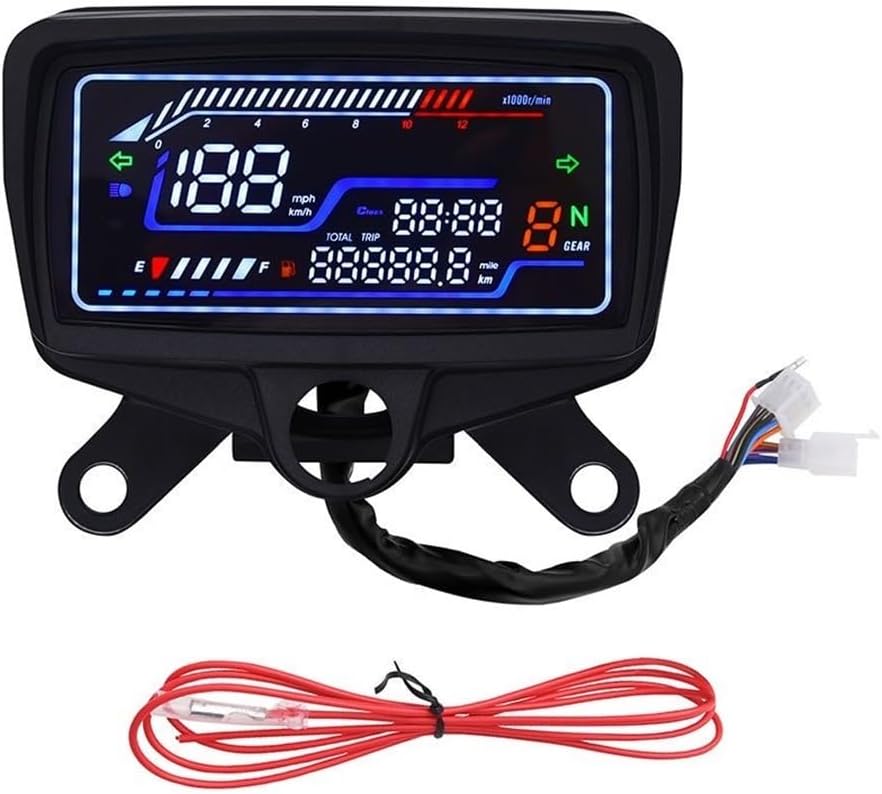 Digital Speedometer and Tachometer for Motorcycle Odometer Speedometer Display Indicator for Honda CG125-CG150